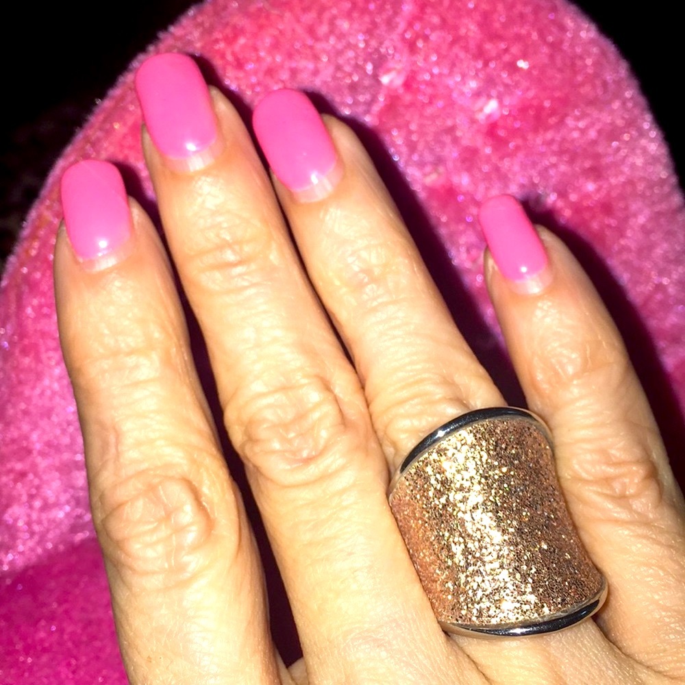 Rose Color Drusy Ring